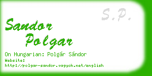sandor polgar business card