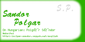 sandor polgar business card
